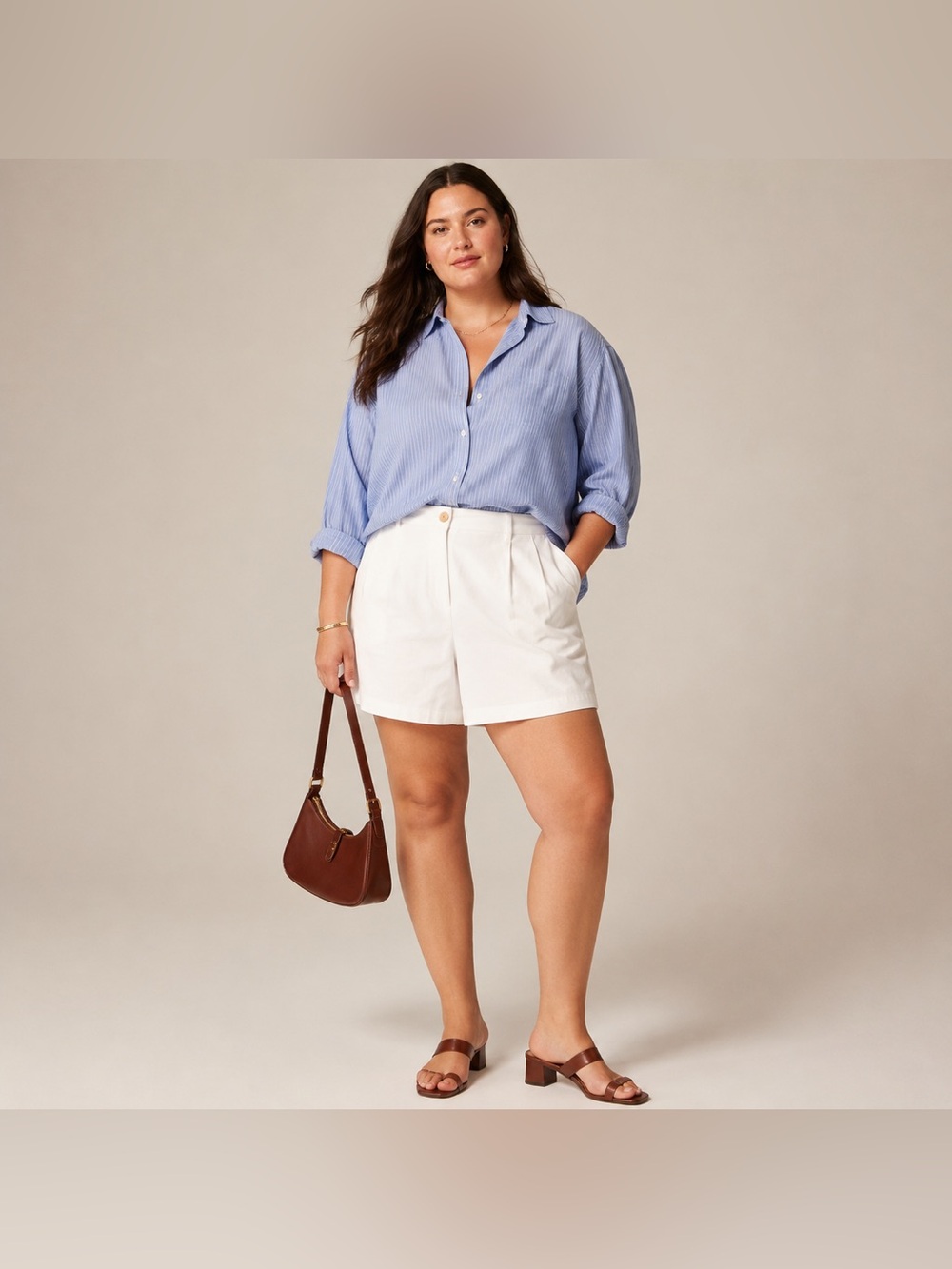 J. Crew Shorts Womens Plus Sz 24 White High Rise Pleated Cotton Chino New